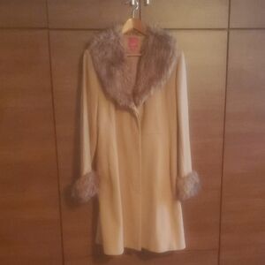 Esprit Tan Teddy Jacket with Faux Fur